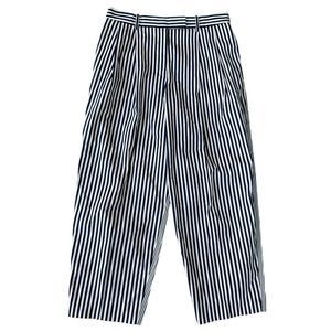 Partow cotton-poplin pleated cropped trousers striped mixed front and back sz 8